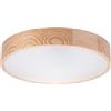 STOLARNIA PIKA Plafoniera rotonda legno pino naturale 3xE27 (47 cm) LEJA | Legno massello, Installazione facile, Prodotto nell'UE, CE, Paralume in vetro satinato, Facile da pulire