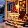 Generic Lampadario da appendere a forma di cappello di Babbo Natale, 3 stili di luci LED calde con ornamenti festivi, decorazione per illuminazione da appendere per patio, interni ed esterni, decorazione