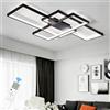 SXJCCSM Plafoniera LED Soffitto 60W Dimmerabile Lampadari Moderni Nero 80cm | 3000K-6000K, Lampadario Soggiorno con Telecomando, Blocco Funzione Memoria, Lampada da Soffitto per Cucina Camera da Letto