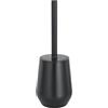 Baroni Home Portascopino WC in Plastica, Scopino per Bagno, 12X12X34 cm, Nero