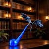 THERTHW Dragon Bookshelf Nook Light, 3D Printed Fire Breathing Dragon Book Nook | Red Blue Flame Flying Dragon Design,for Home Office LivingRoom Bedroom Ornament, Library Collector Gift