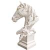 PIGPIGFLY Testa di Cavallo Scultura in Poliresina Bianco, Statua Animale Decorativa Astratta, Statuetta Decorativa da Appoggiare per Casa Soggiorno, Moderna Decorative per Arredamento Interno
