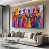 Generico Stampa su Tela Stile tribale pittura acrilica figure texture, Quadro Artistico per Arredo Interni Casa e Ufficio, Colorato Decorazione Parete Elegante per Salotto - Senza Cornice, 150L x 50l cm