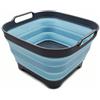 Sammart - Lavello pieghevole da 10 l (2,64 galloni), con tappo di drenaggio, bacinella portatile per il lavaggio dei piatti, salvaspazio per la cucina (1, Grigio/Angelo Marino)