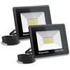 Wegoodlife 2 faretti LED da 20 W, per esterni, super luminosi, 1510 lm, 3000 K, luce bianca calda, IP66, impermeabili, per cortile, garage, campo sportivo, corridoio, giardino