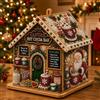 HiGropcore Diamond Painting di Natale, 3D in legno, villaggio di Natale, casa di | Diamond Painting per adulti, fai da te, motivo: città di Natale, decorazione per albero di Natale, dipingere con i numeri