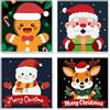 MOTGOM 4 Pack Dipingere con i Numeri Adulti con Telaio, Cartoon Natale fai da te Quadri da Dipingere con i Numeri Adulti, Pittura Adulti Decora la Casa Regalo 20x20cm