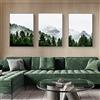WTEVMAIY Verde Foresta Poster Neve Montagna Quadro Arte Natura Paesaggio Parete Quadri Nordico Stile Tela Stampa Opere D'Arte Casa Decorazioni Senza Cornice 50×70cm×3 Pezzi