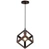 iDEGU Lampadario a Sospensione Vintage a Forma di Cubo Stile Geometrico E27 Lampada da Soffitto in Metallo per camera da letto, soggiorno, ristorante - 16cm, Ruggine