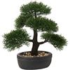 Briful Bonsai artificiale da 35,8 cm, pianta finta di cedro, decorazione per interni, bonsai giapponese in vaso, per casa, ufficio, cucina