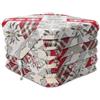 Casatessile Cuscino coprisedia Imbottito con Alette Edelweiss Cuscino Sedia Cucina Sfoderabile - Rosso, Set 6 PCS