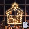 Avoalre Tenda Luminosa Presepe di Natale per Finestra 140 LED Bianco Caldo | Decorazione Scena Natività, 8 Modalità, Funzione Memoria, IP44 Impermeabile, 2 Ganci, Ornamento Sospeso Interno