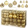 WUFANC 100pz Palline di Natale Infrangibili Con Gancio Palle di Natale Diametro 3/4/6 cm, con Traforo/Opaco/Lucido/Glitter, Palle Natalizie per Natale, Feste, Matrimoni, Decorazione Albero di Natale