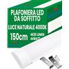 Bratek Plafoniera LED Soffitto 150 Cm 4000k Luce Naturale 44w, 4620lumen, 105lm/w | Barra Led Soffitto Lineare 220V, Angolo di Illuminazione 120°, Cri>80, 25000 Ore di Durata, Protezione da Polvere e Insetti