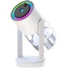 BildeeMait Umidificatore Aria con Diffusore Oli Essenziali, Luce Notturna Colorata e Effetto Stellato, Mini Umidificatore Portatile per Auto Camera Ufficio, Cavo USB Inclusa, Bianco White