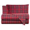 Smart Deco Home Completo letto lenzuola federe letto stampa fantasia 100% Cotone Made in Italy 4 pezzi MATRIMONIALE SCOZZESE ROSSO