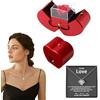 Uhngw Scatola Rosa Eterna con Collana,Rosa con Collana - Fiori artificiali per sempre con portagioie - Rosa eterna stabilizzata rossa con gioielli, scatola di rose eterne per compleanno, San