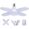 HUAMu Lampada da garage a LED con attacco a baionetta B22, 60 W, 6500 K, luce bianca diurna, 600 lm, deformabile, con 4 pannelli regolabili, illuminazione da soffitto a LED, per garage, cantina,