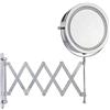 SJASD 7 Pollici Specchio da Trucco da Parete con Luci, Rotazione a 360° Bagno Double Face Specchio Cosmetico Illuminato a LED Lente d'Ingrandimento, USB Ricaricabile,10X Magnifying