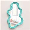 Teipai - Specchio decorativo irregolare da parete, per casa e ufficio, per camera da letto, lavanderia, decorazione da appendere sopra la scrivania della TV o decorazione da tavolo (blu turchese)