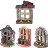 Hintyne Kit casa delle fate 4 pezzi Finestra del giardino delle fate, Accessori per finestre in miniatura da giardino, Decorazione del serbatoio di pesce della scultura del patio di arte del cortile in resin