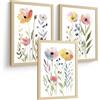 Nacnic Set Di 3 Stampe Floreali Ad Acquerello. Arte Decorativa Da Parete Con Fiori Colorati. Poster Da Parete Con Motivi Botanici Minimalisti Per Soggiorno. Dimensioni A4 Senza Cornice