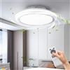 Litglobe Ventilatore da Soffitto con Luce e Telecomando,43.5cm Lampadario Ventilatore da Soffitto Silenzioso con 6 Velocità,3000-6500K Dimmerabile,Memoria,Timer,Plafoniera LED per Soggiorno Camera da Letto