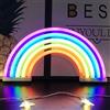 QiaoFei Arcobaleno Luce Notturna per Bambini Regalo LED Arcobaleno Neon Segni per Wall Decor Camera da letto Decorazioni Party Holiday Decor Lampada da tavolo