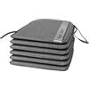 Brandsseller Set di 6 cuscini per sedia a righe, 38 x 38 x 2 cm, a forma di U, colore nero