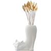 MONMOB Vaso per fiori bianco a forma di gatto, vaso per piante secche, vaso di pampa, vaso di fiori estetico, decorazione per camera da letto, bagno, casa, ufficio, libreria, tavolo, mensola, regalo