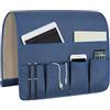 NB Organizer per bracciolo del divano, porta telecomando, organizer da comodino con 5 tasche, supporto antiscivolo per divano e poltrona, per telecomando e accessori (Blu, 88,9 x 45,7 cm)