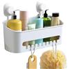 Luxear Mensola Doccia Ventosa Senza Foratura con aperture di drenaggio | Impermeabile Mensola Accessori Bagno per lo shampoo/oli per la cura/Gel doccia, Mensole Cucina Resistenti Agli Oli
