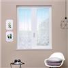 fashion home Pagano Coppia tende a vetro per finestra regolabili con merletto bianco 60x150 cm
