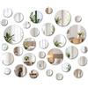 JOVYTH 32 Specchi Adesivi Rotondi, Specchio Acrilico per Parete, 12-2cm Dimensioni Multiple, Decorazione Fai da Te, Soggiorno, Cucina, Bagno, Camera da Letto
