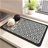 KASESSS Stile Minimalista Tappetino Scolapiatti 30x40cm Antiscivolo Tappetino Assorbente Cucina Facile Da Pulire Tappeto Scolapiatti Cucina Asciugatura Rapida Bar Mat Per Macchina Caffe Accessori Nero