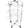 EMPOTEC Stendino Stendibiancheria a Torre 3 Ripiani Pieghevole con Ruote Salvaspazio, Per Interni ed Esterni, Struttura Verticale, Facile da Riporre, Per Bagno e Lavanderia Dimensioni 61x70x137 cm