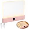 Powrablix Lampada da Lettura Plate con 3 Colori e Luminosità Regolabile | Luce di Lettura a LED Ricaricabile USB-C E-book Lampada Notte Livr Timer Protezione Occhi per Leggere a Letto, Rosa