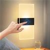 KwatTsz Lampada da parete a LED con controllo tattile, batteria da 4000 mAh, dimmerabile, senza fili, ricarica USB, luce bianca calda, ideale per camera da letto e come illuminazione da letto.