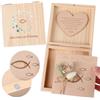 Hestya Regalo in Denaro per Kommunion Konfirmation Firmung per Bambine e Bambini, Scatola Ricordo con Cuore in Legno, Biglietto in Legno Scavato, Fiori Secchi(Firmung,Eucalipto)