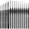 Flearitzo 15 Pezzi Pennelli Miniature Set - Pennello Dettagli Fine e Dry Brush per Modellismo e Miniature - Kit Pennelli Pittura per Acrilico, Acquerello e Progetti Creativi