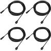 QWORK® Set da 4 prolunghe 4m 22AWG per luci da giardino, connettori DC maschio-femmina IP65, 3,5 x 1,35mm