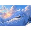 islandburner Poster XXL con immagine paesaggio di montagna innevato al tramonto, immagini di alta qualità