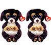 Ty - Peluche - Beanie Bellies - Cane - Ranger - Cagnolino con occhioni azzurri glitter - I peluche morbidi e coccolosi, Brown/White - 20 Cm - 40700, 2009301 (Confezione da 2)