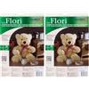 Glorex 0 4509-1 - Animale di Peluche Teddy Flori, Alto Circa 26 cm, in Peluche di Alta qualità, Solo da riempire, con Certificato di Nascita (Confezione da 2)