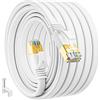 MEIPEK Cavo LAN Cat 7, 30 metri, cavo di rete piatto, 30m, sottile, ad alta velocità, cavo Ethernet bianco, cavo Internet RJ45, 10Gbps, 600MHz, cavo patch, prolunga per cavo LAN, per router e modem