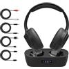Retekess Cuffie wireless per TV Retekess TA010. Funzione di cancellazione del rumore (ANC), autonomia di 74,5H, riduzione del rumore da 18 a 22 dB, connessione a 4 GHz e Bluetooth per televisori, ideali per l'uso in famiglia