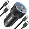 Dripio Caricabatterie USB-C da 60 W con doppia porta PD e 2 cavi di ricarica