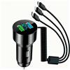 Dripio Caricabatterie USB-C da 81W con cavo a spirale da 1,5 metri, dotato di 2 porte