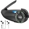 Dripio Auricolare Bluetooth 5.1 con interfono, per 6 utenti, batteria da 950 mAh, grado di protezione IP67, colore nero