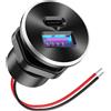 Dripio Mini caricabatterie USB da 12V in alluminio, 22mm, con supporto PD30W e QC18W, per auto